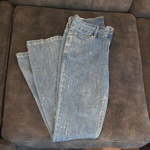 Madden Girl Striped Sequin Denim Jeans  Sz 5